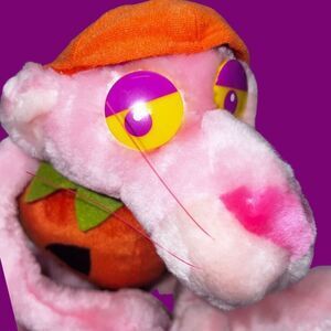 NWT Kelly Toy Pink Panther Halloween Pumpkin Plush Stuffed Animal 1999 Tags 10"